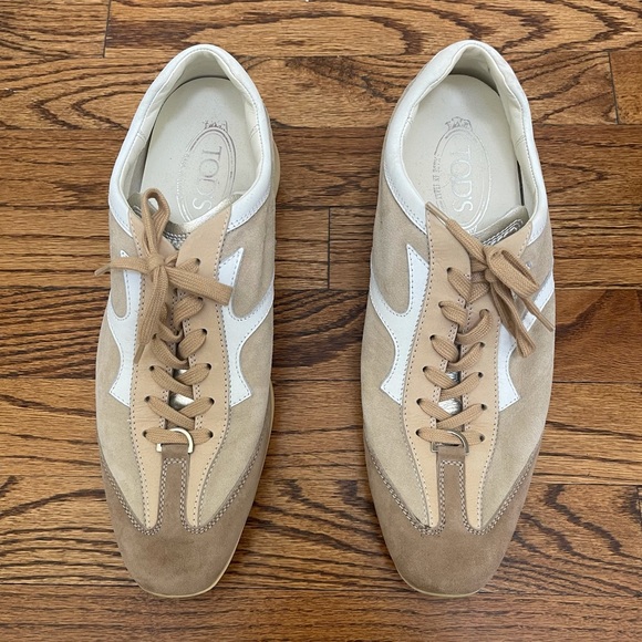 Tod’s Men’s Nude Suede Low-Top Sneakers